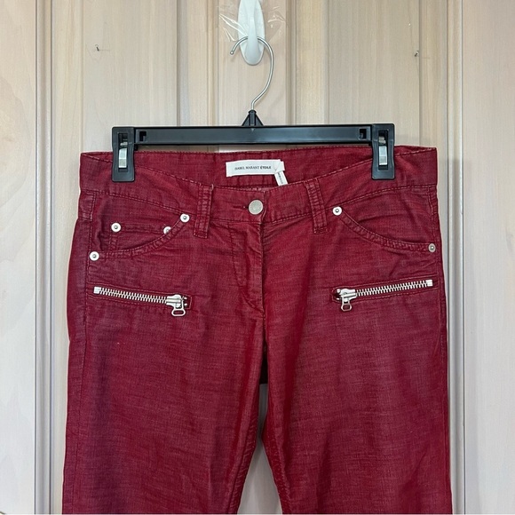 Isabel Marant Etoile Ivo Skinny Zipper Cords Corduroy Pants 9917 - Picture 3 of 11